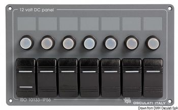 Pannello elettrico in alluminio con frontale in policarbonato grigio