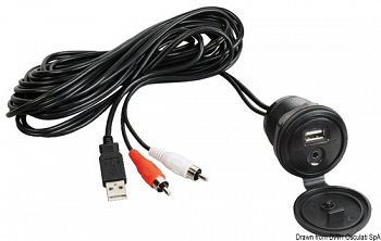 Radio da cruscotto con schermo TFT, antenna DAB, collegabile a telecamera